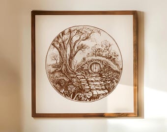 Lámina artística inspirada en una acogedora novela de fantasía.