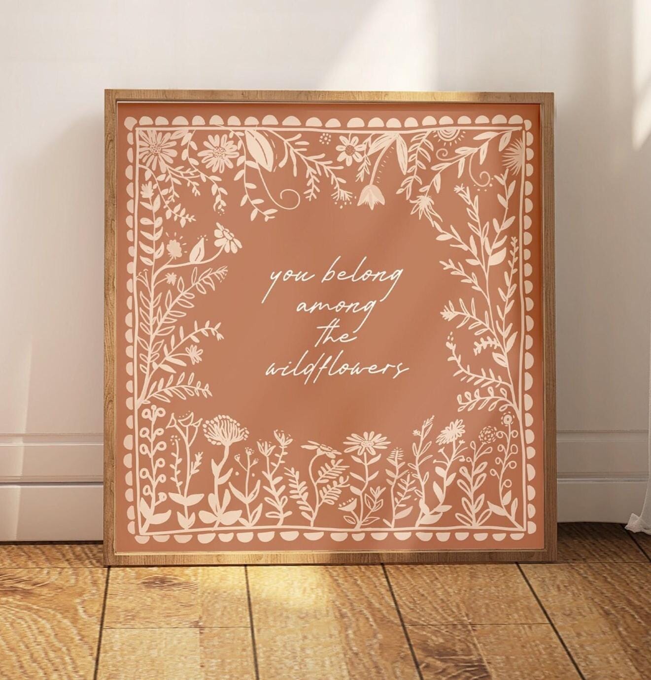 Wildflower Nursery Print: Yo Belong Among Floral Girls Room Art