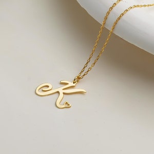 Collar con letras de plata esterlina, colgante con inicial clásica, dije con alfabeto personalizado, elegante regalo de joyería para ella o una amiga