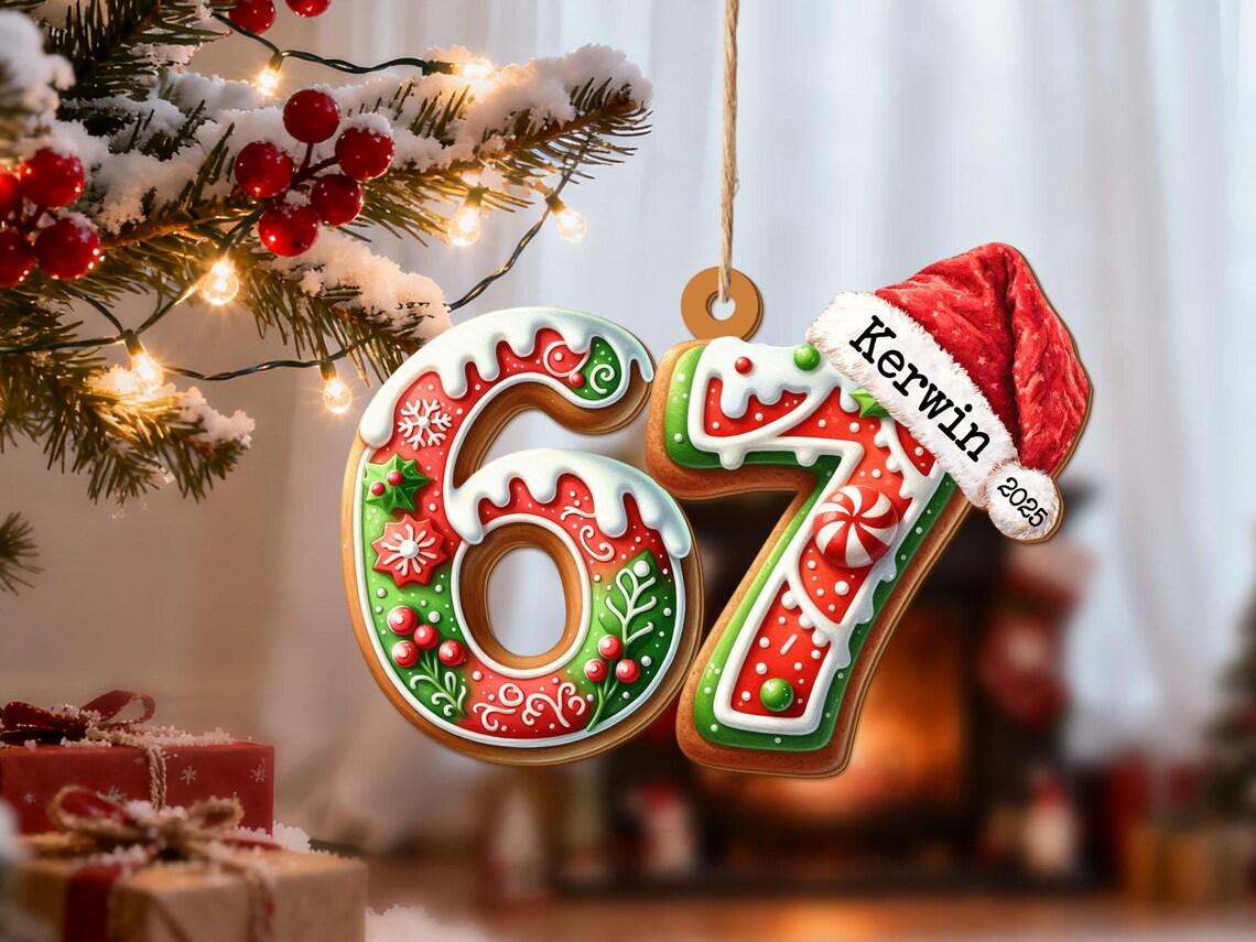Personalized Six Seven 2025 Ornament, Custom Name 67 Ornament, Funny ...