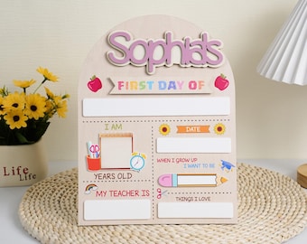 Custom Back to School Sign, First Day of School Sign, Preschool, Kindergarten 1st Day of School Sign, School Board, Last Day of School Sign