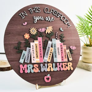 Custom 3D Teacher Door Hanger, Teacher Welcome Gift, In this Classroom You Are, Back to School Gift, Teacher Door Hanger, Classroom Decor