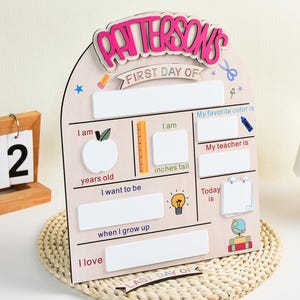 Custom First Day of School Sign, Back to School Sign, Preschool, Kindergarten 1st Day of School Sign, School Board, Last Day of School Sign