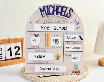 Custom Back to School Sign, First Day of School Sign, Preschool, Kindergarten 1st Day of School Sign, School Board, Last Day of School Sign