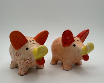 Vintage Ceramic Pig Salt and Pepper Shakers, Japan