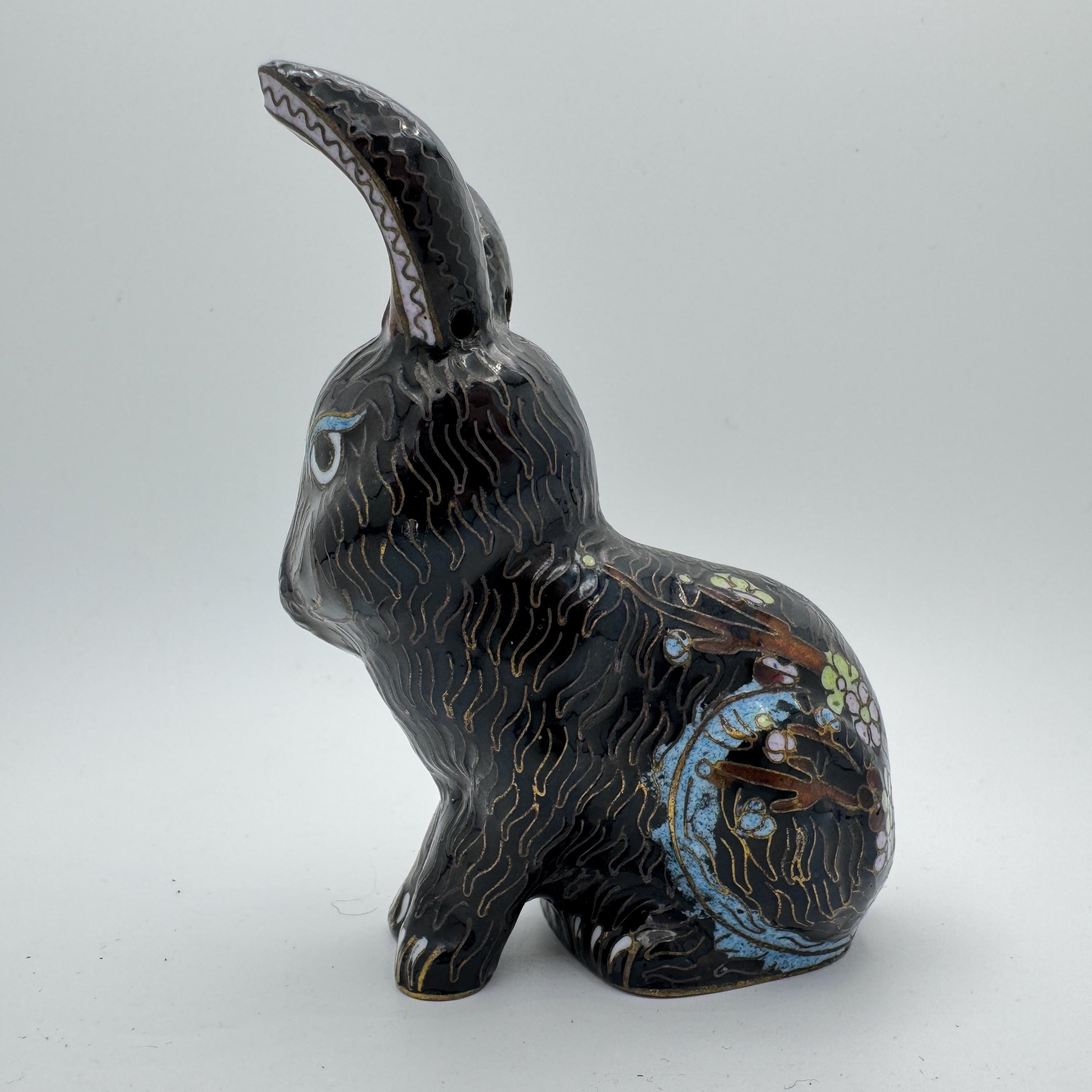 Vintage Cloisonne Bunny Rabbit Figurine - Etsy