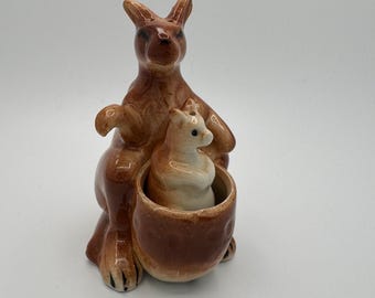 Vintage Kangaroo and Joey Salt and Pepper Shakers