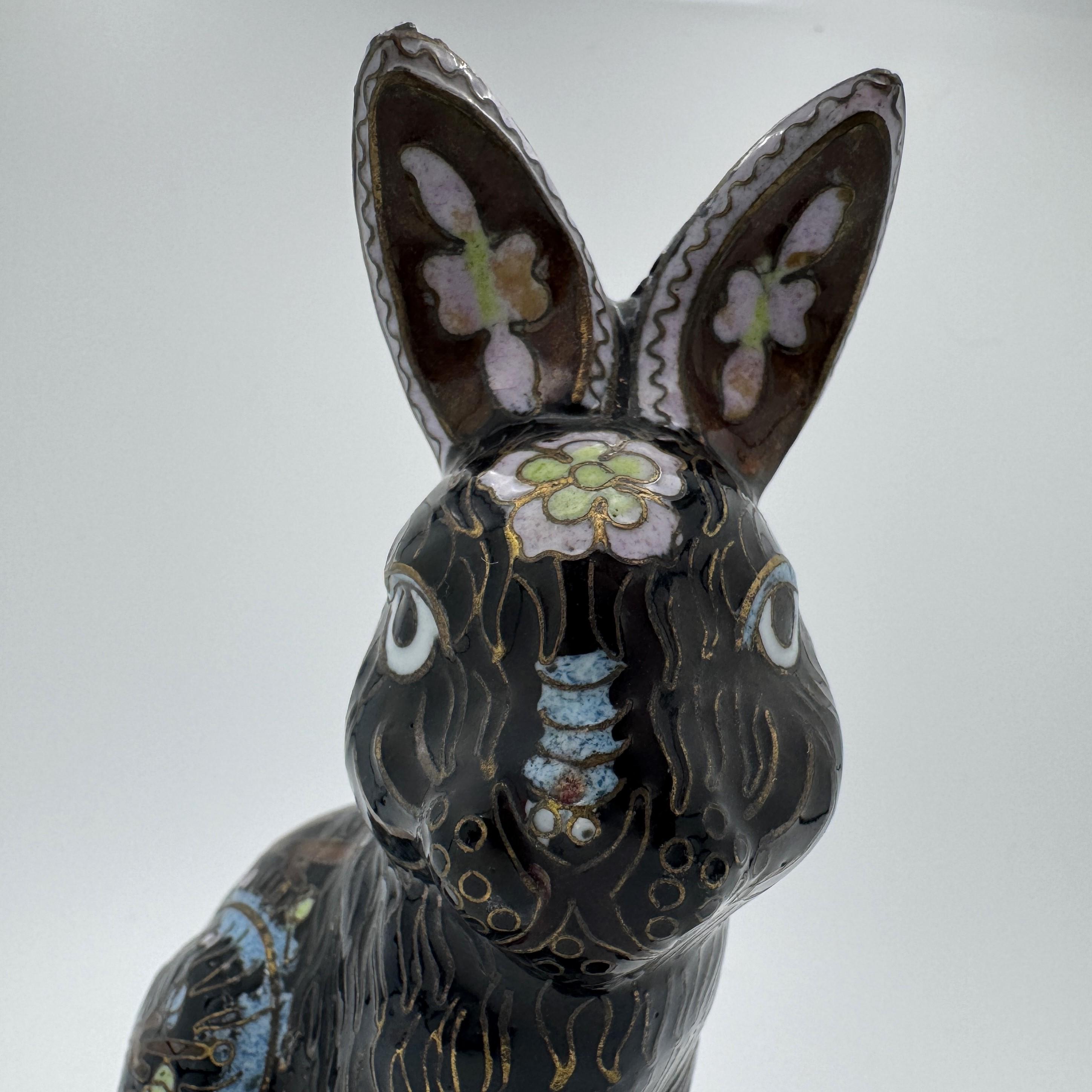 Vintage Cloisonne Bunny Rabbit Figurine - Etsy