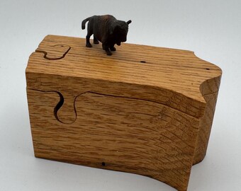 Bristlecone Pine Wood Jewelry Box With Two Hidden Drawers Made in