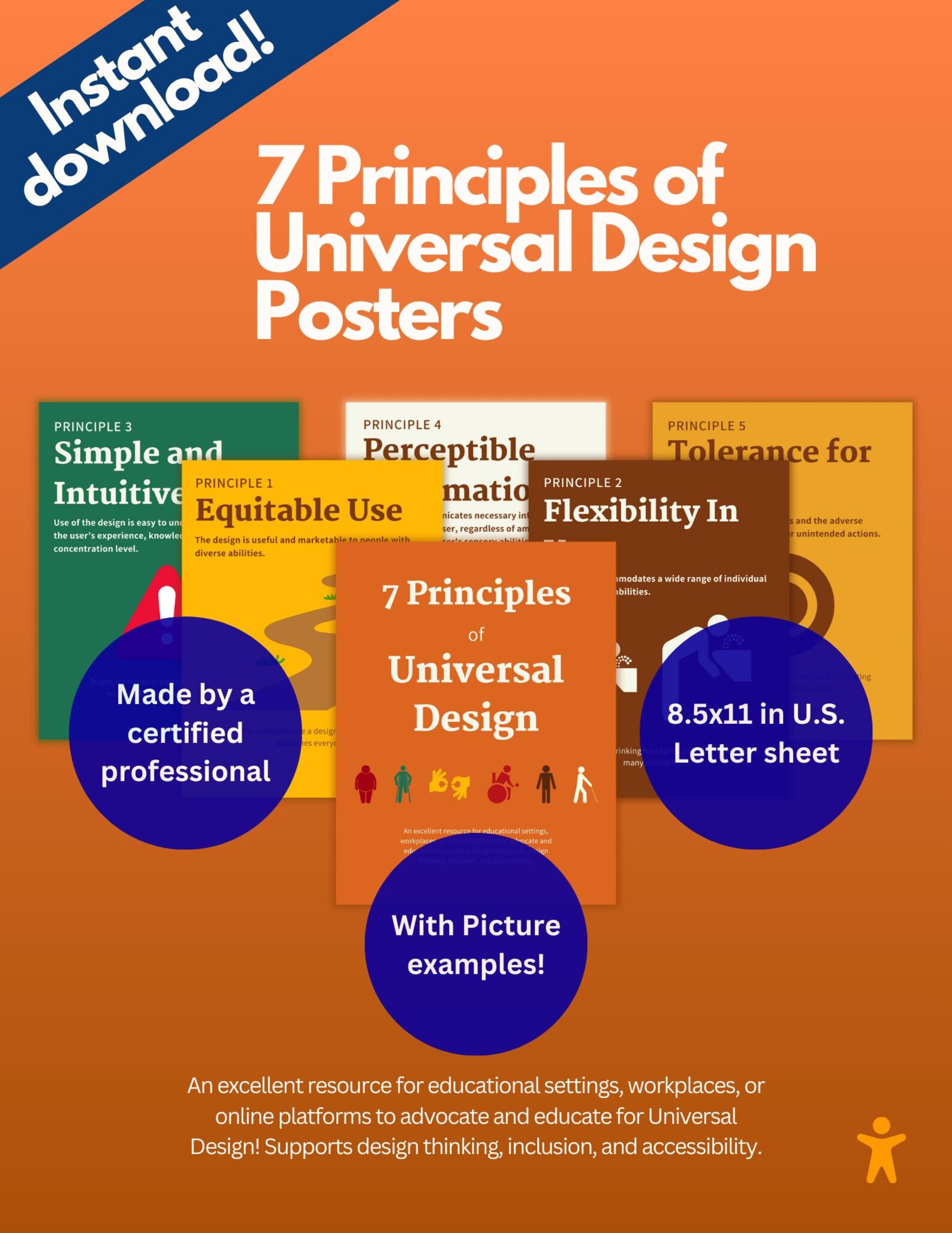 7 Principles of Universal Design Printable Posters - Etsy