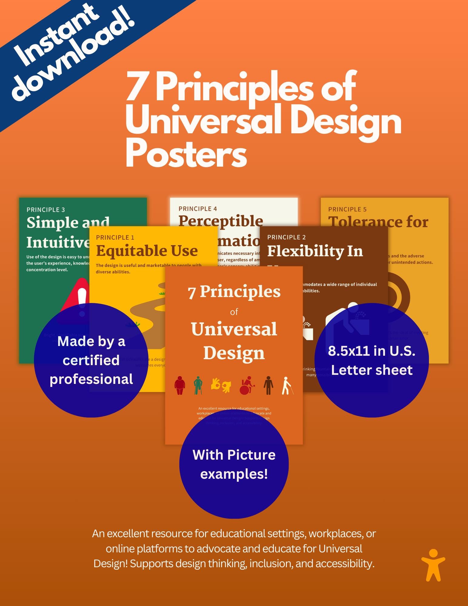 7 Principles of Universal Design Printable Posters - Etsy