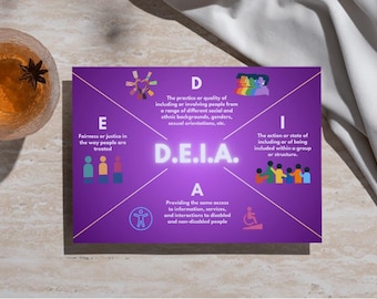 Diversity Equity Inclusion Accessibility Poster | DEIA Advocacy Wall Art | 18x12in Instant Download | Printable for Activists & Educators