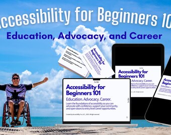 Accessibility for Beginners 101: Notecards for Education, Advocacy, and Career Opportunities for Entry Level Professionals Instant Download