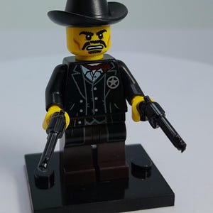 Wyatt Earp Wild West Sheriff Figur - Sonderanfertigung aus echtem Lego.
