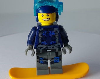 Snowboarder figure - custom built from genuine Lego.