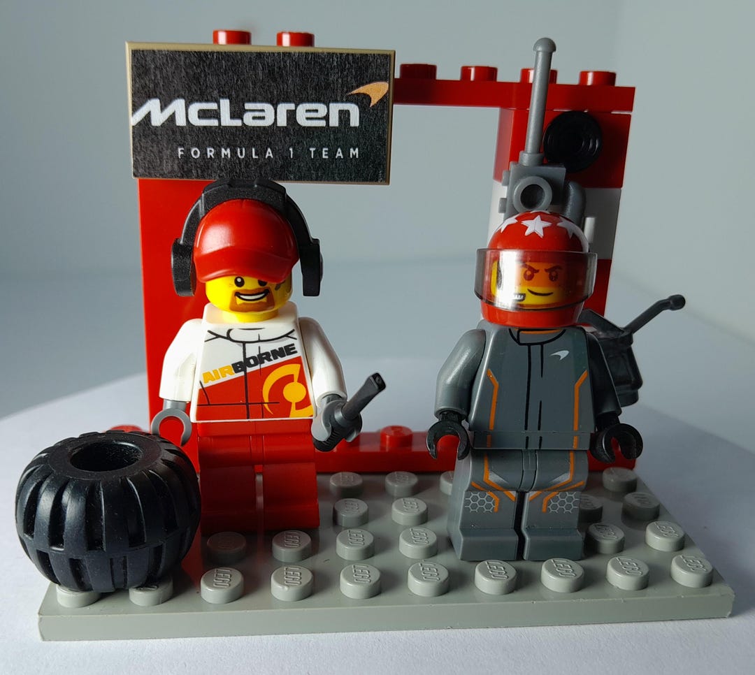 Lego Racing Figure Mcclaren Formula 1 Racing Team Figures - Custom Built From Genuine Lego ...