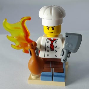 Angry Chef Gordon Ramsay - Hells' Kitchen figure - custom built from genuine Lego.