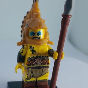 Tribal warrior figure - custom built from genuine Lego.