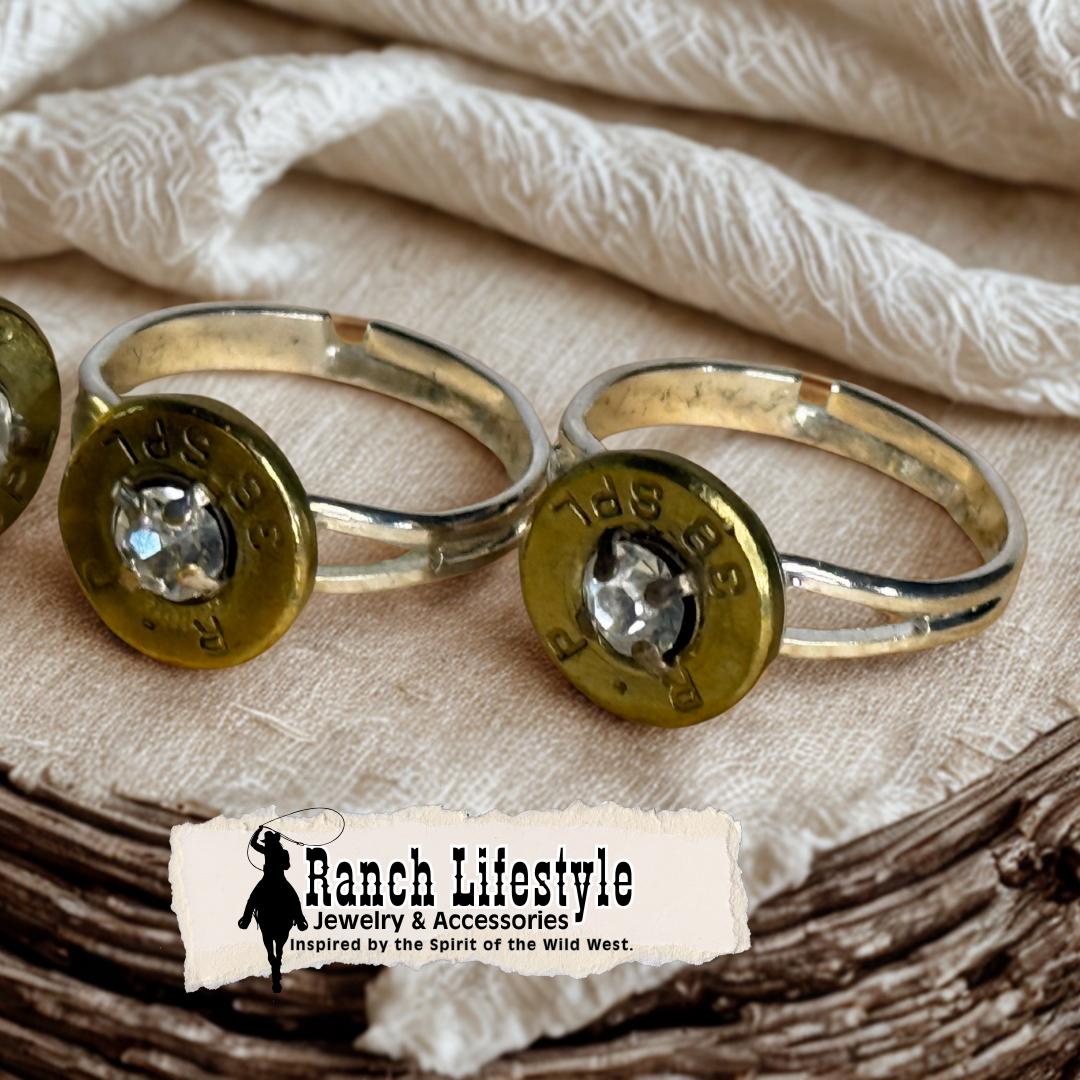 Authentic Handmade Adjustable Shotgun Shell Rings With Swarovski ...