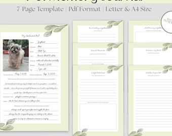 Pet Memory Journal, afdrukbaar huisdier aandenken en herinneringsboek, Rainbow Bridge Grief Support plakboek voor honden- en kattenliefhebbers