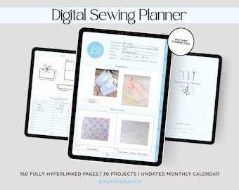 Digital Sewing Planner, Hyperlinked Sewing Project Inventory Organizer for Goodnotes, Ipad Sewing Template, Digital Sewing Project Planner