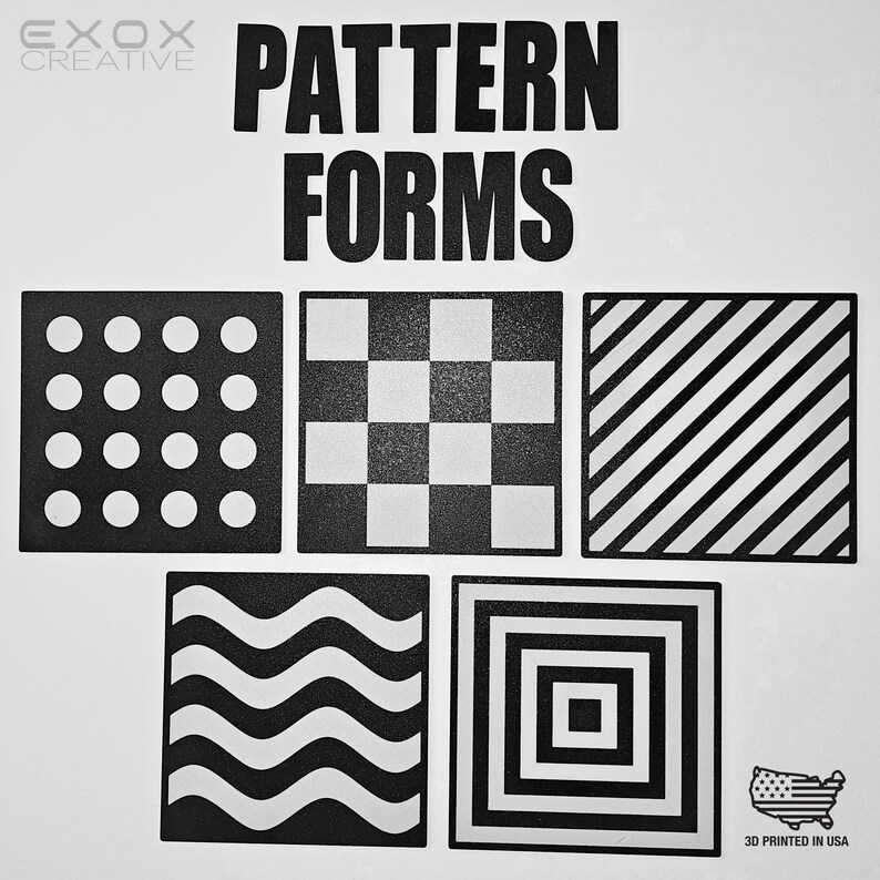 Pattern Forms Classroom Wall Display – Black & White Pattern Squares ...