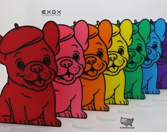 Bulldog Table Markers with Beret: Teacher Classroom Signs - Decor