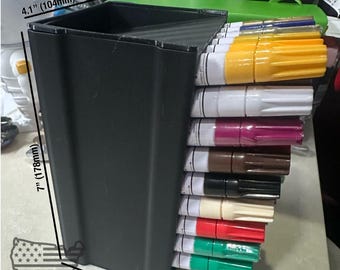 Vertical Paint Marker Holder: 60 Pen Capacity, Stackable Desk Organizer