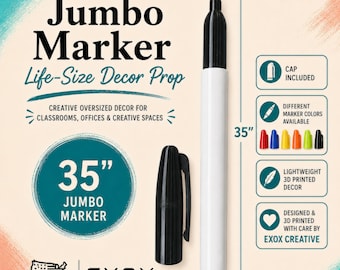 35" Life Size Jumbo Marker Prop, Sharpie Inspired Decor, Graduation Party Art Studio Display