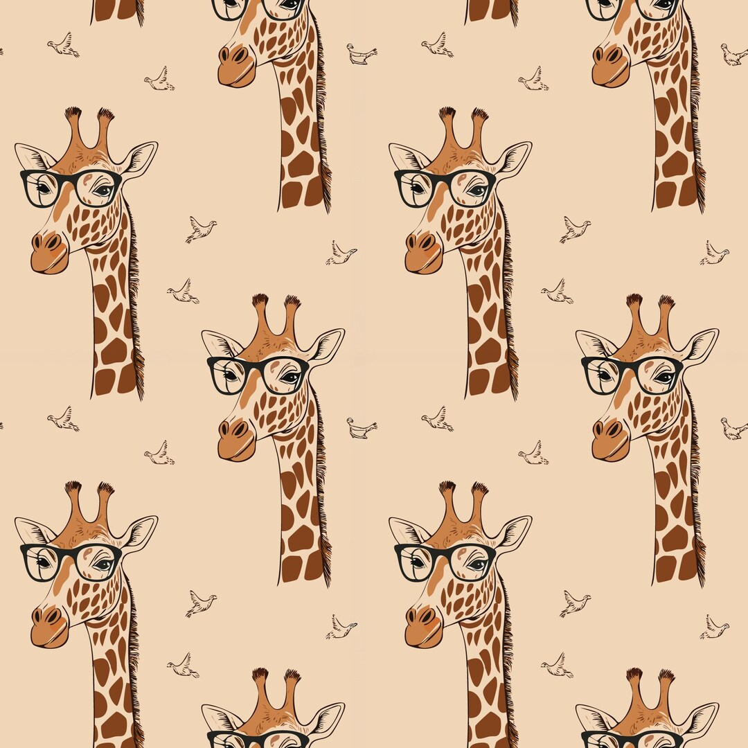 Safari Giraffe Seamless Pattern Digital File for Fabric Printing and ...