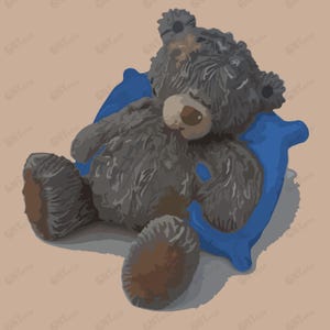 Resting Bear Nursery Print: Cozy Baby Room Wall Art (Digital Download)