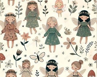Fairy Repeatable Pattern: Whimsical Textile Print (Digital Download)