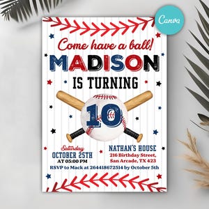 Baseball-Geburtstags-Party Einladung, Sport-Party-Einladung, Baseball einladen, Jungen-Geburtstags-Einladung, Sport-Geburtstags-Karte