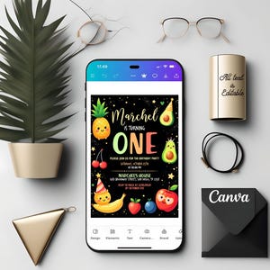 Editable Dancing Fruit Birthday Invitation, Kids Birthday Party Invitation, Hey Bear Sensory Invitation, Hey Bear Birthday, Instant Download
text message invite,girl birthday invite,digital download,birthday gifts,Invite for Kids,canva template,hey bear invite,dancing fruit,hey bear,hey bear birthday,hey bear sensory,first birthday,Hey Bear Invitation