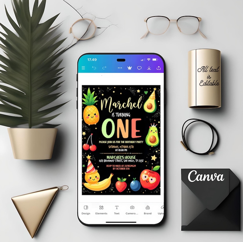 Editable Dancing Fruit Birthday Invitation, Kids Birthday Party Invitation, Hey Bear Sensory Invitation, Hey Bear Birthday, Instant Download
text message invite,girl birthday invite,digital download,birthday gifts,Invite for Kids,canva template,hey bear invite,dancing fruit,hey bear,hey bear birthday,hey bear sensory,first birthday,Hey Bear Invitation