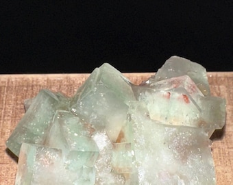 Mint Green Apophyllite on Heulandite - Natural Mineral