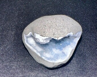 Apophyllite on Blue Chalcedony Cluster