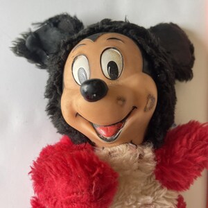 Vintage Baby Mickey Mouse Plush Toy, 10” Rubber Face Walt Disney image 2