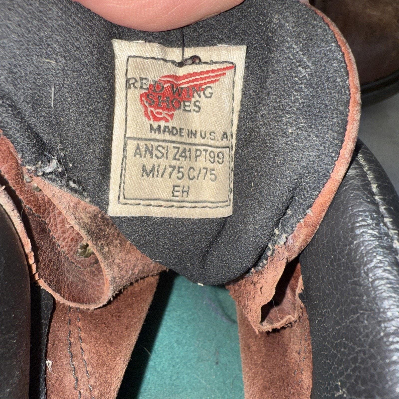 Red Wing Ansi Z41 PT99 MI/75 C/75 EH Leather Steel Toe Boots 11.5