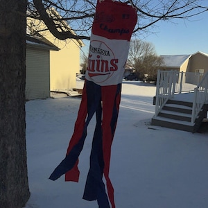 Vintage 1987 Minnesota Twins Series champion sockflagga Windsock Baseball MLB 48”