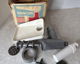 Accesorio picador de carne Kenwood Chef/Major Modelo A720, en caja, vintage, ¡FUNCIONA! (Reino Unido) Ver vídeo
