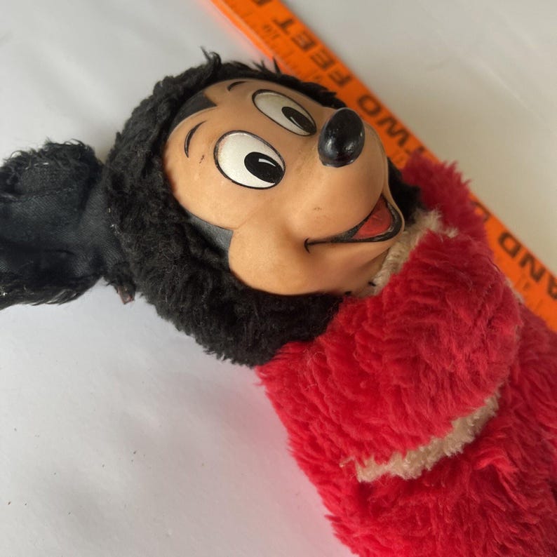 Vintage Baby Mickey Mouse Plush Toy, 10” Rubber Face Walt Disney image 7