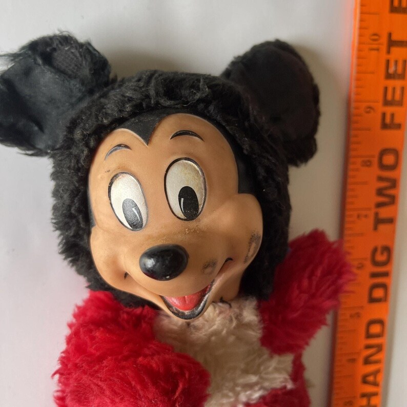 Vintage Baby Mickey Mouse Plush Toy, 10” Rubber Face Walt Disney image 6