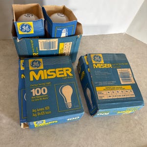 Lot Of 10 GE 100 Watt-Miser Light Bulbs Vtg 2 Pack Of 4 Plus 2 95 watt
