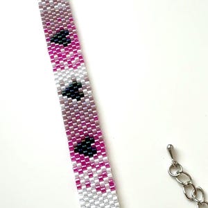 Miyuki bracelet, Pink harmony with heart Miyuki Beaded Bracelet, Geometric Pattern, Handmade Jewelry, Adjustable bracelet,