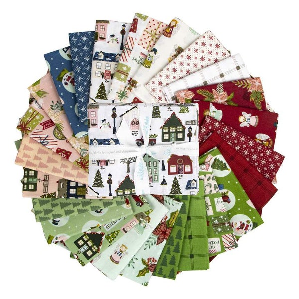 Christmas Village 24 piece Fat Quarter collection by Katherine Lenius for Riley Blake Designs