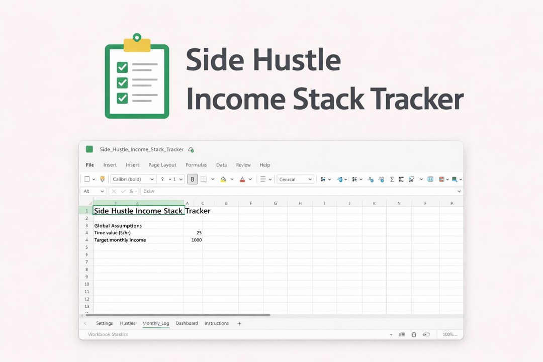 Side Hustle Income Tracker Spreadsheet | Multiple Income Streams ...