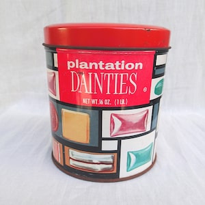 1950&#39;s Plantation Chocolate Co. Dainties Candy Tin