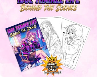 K-Pop Idol Trainee Coloring Book for Adults & Teens, Anime Manga Webtoon Style, Printable Adult Coloring Pages, Detailed Character Line Art