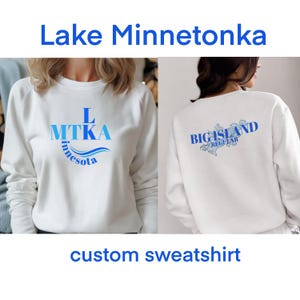 Cozy Lake Minnetonka Sweatshirt - Perfect Gift for Minnesota Lovers, Minnesota Lake Lover Gift, Cozy Crewneck, Boat gift, Fleece Sweatshirt
